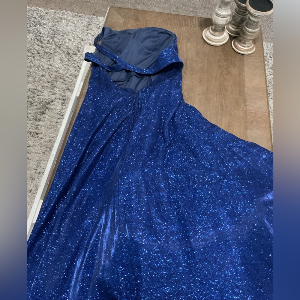 Macy's Blue Glitter Prom Dress